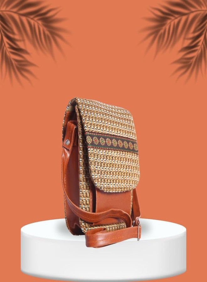 Dcozi Stylish and Fashionable Jute Beige Slim Bag For Women & Girls - SLMB01_Beige - Image 2